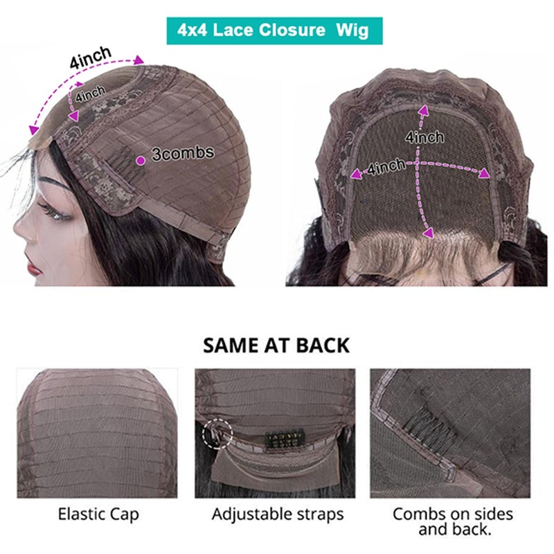 Weeybay Real Hair Wig for Women Wigs Curly Wave Human