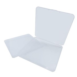 WYAN 4 Pcs Storage Boxes,Clear Plastic Beads Storage Containers Box,Rectangle Bead Holder Plastic Cases,Building Block Organiser,for storing items(15.5 * 15.5 * 1.4 cm)