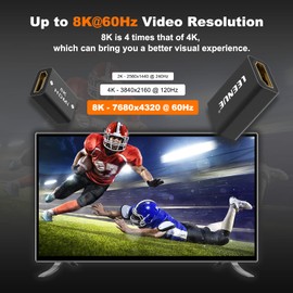 LEENUE HDMI Coupler 8K, Female to Female 2.1 HDMI Adapter, HDMI Connector 8K@60Hz / 4K@120Hz HDR Extender for HDTV, Laptop, PC, Monitor, Roku TV, 2 Pack