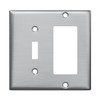 TayMac WSS-TR 2-Gang Stainless Steel Standard Toggle/Decorator Wall Plate WSS-TR,