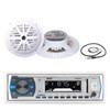 Jensen Pyle Bluetooth Marine Receiver, 2x 5.25'' 100W White Speakers,