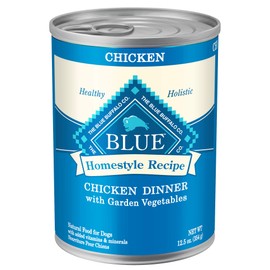 Blue Buffalo Homestyle Recipe Adult Wet Dog Food, Made with Natural Ingredients, Chicken Dinner with Garden Vegetables, 12.5-oz Can (Pack of 12)
