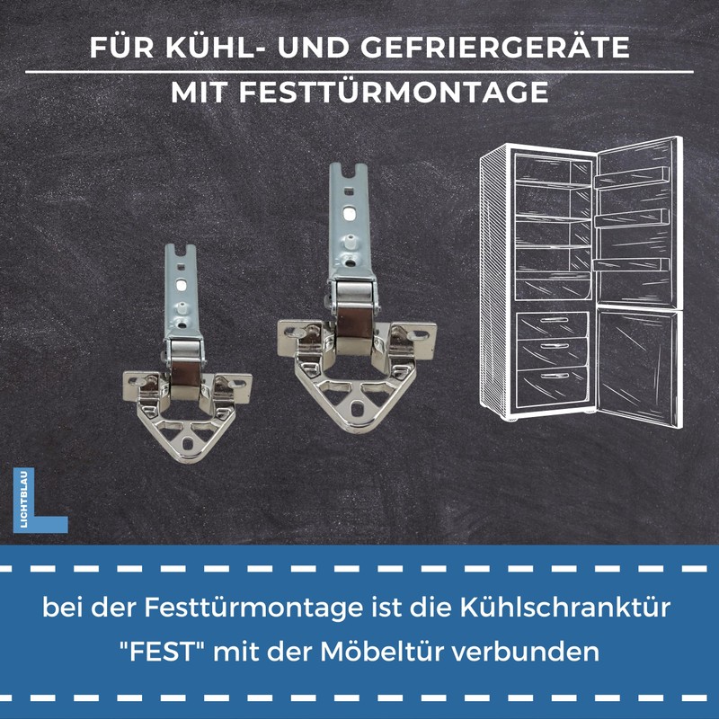 Lichtblau 2 x Door Hinges for Fridge Front Assembly I