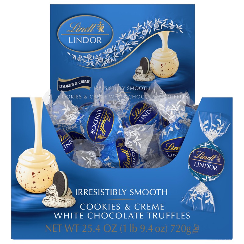 Lindt LINDOR Cookies and Creme White Chocolate Candy Truffles, Easter