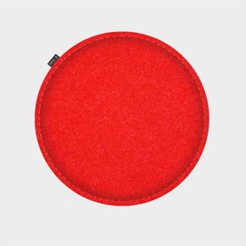 Feltd. Eco Felt Cushion Diameter 34 cm Round Universal Seat Cover - 30 Colours - Optional Including Non-Slip and Padded (Red)