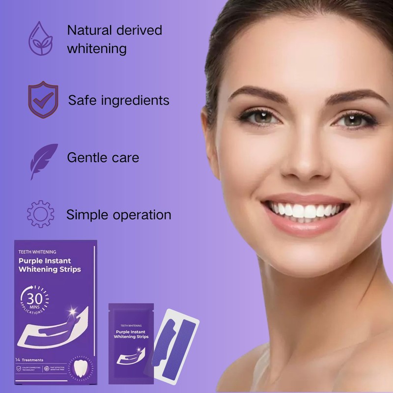 Teeth Whitening Strips, Purple Whitening Strips for Sensitive Teeth, Enamel