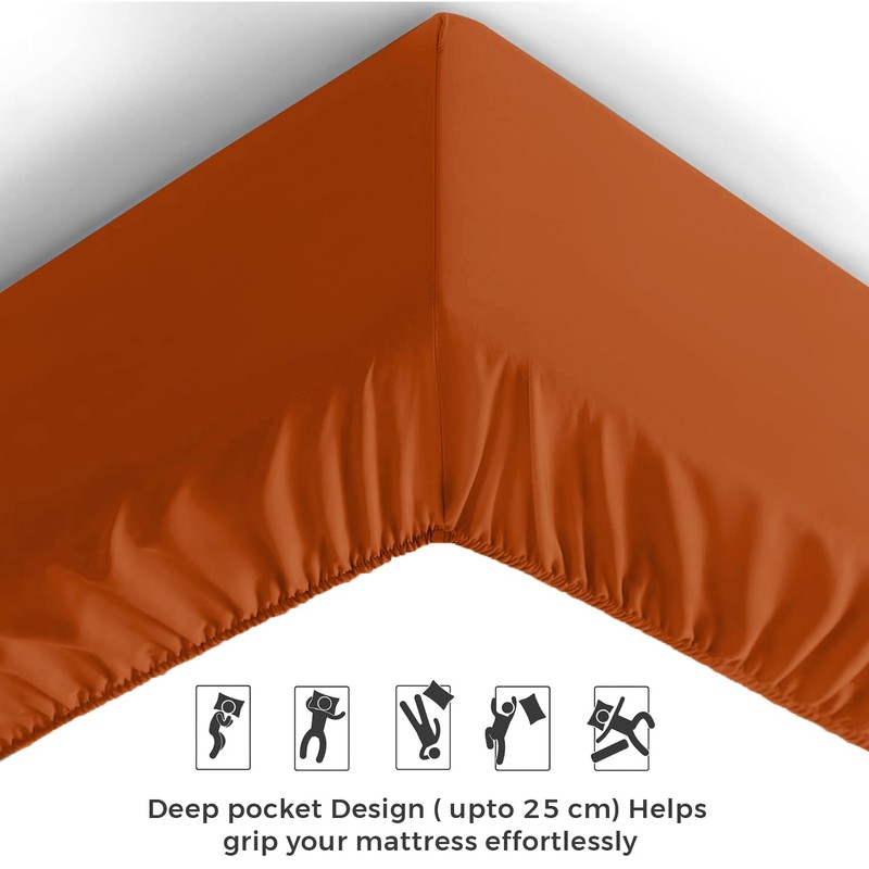 Aspire Homeware Single Fitted Sheet - 25 cm Deep Hotel