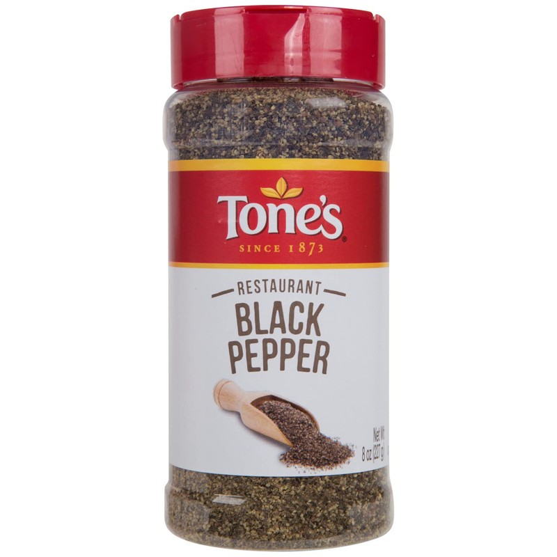 Tone's Restaurant Black Pepper, 8.00 Ounce
