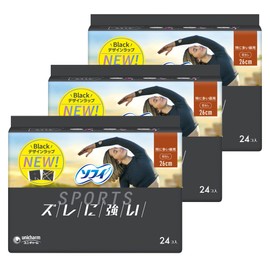 Sofy Sports Napkins, Non-Slip, For Especially Heavy Days, No Feathers, 10.2 inches (26 cm), 72 Sheets (24 Sheets x 3) (Napkins)