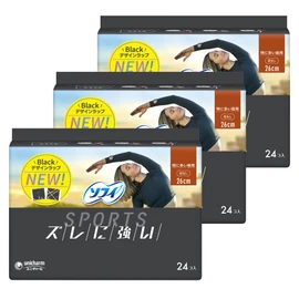 Sofy Sports Napkins, Non-Slip, For Especially Heavy Days, No Feathers, 10.2 inches (26 cm), 72 Sheets (24 Sheets x 3) (Napkins)