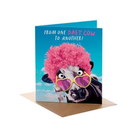 UK Greetings Birthday Card for Her/Friend - Funny Daft Cow Design