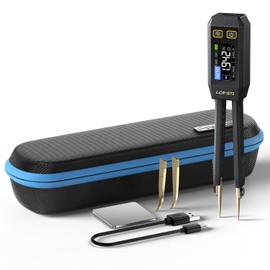 FNIRSI LCR-ST1 10KHz LCR Meter Tweezer, Mini Smart SMD Tester, ESR Meter, Multimeter, Capacitance Inductance Continuity Diode Tester, Auto Component Recognition Electronic Component Analyze