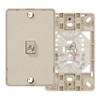 Leviton 40214-I Telephone Wall Jack, 6P4C, Screw Terminal, Ivory