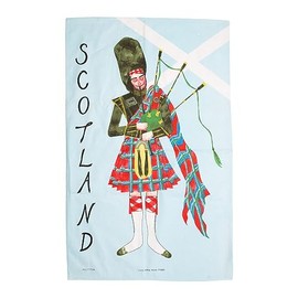 Bulloch, Cowell & Co Ltd Kitchen Dish Scottish Design 100% Cotton Saltire Piper Tea Towel - Soft, Highly Absorbent Easy Clean Dish Cloth