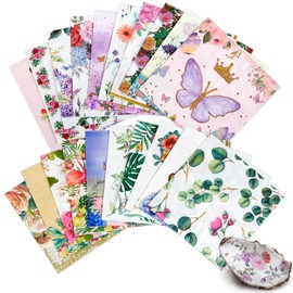 Crtiin 20 Pack Assorted Floral Napkins for Decoupage Toile Napkins Flower Cocktail Decorative Paper for Birthday Party Beautiful Gorgeous, 20 Styles Each 6.5 in(Style 1)