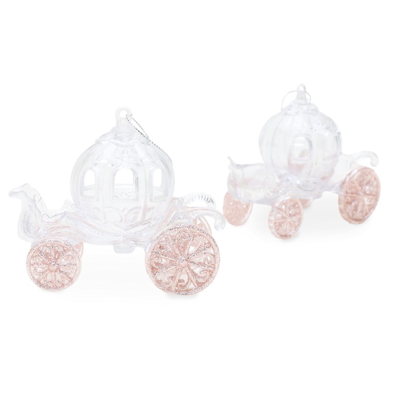Christmas Concepts® 10cm Glitter Decorated Princess Carriage Decoration (ROSEGOLD, 1)