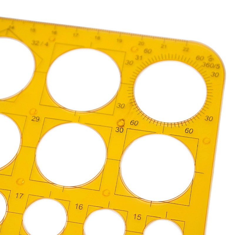 Artway Circle Template - Shatter Proof - 36 Metric Circles