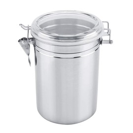 Akozon Vacuum Sealed Coffee Canister Storage Container Stainless Steel 5" Sugar Tea Beans (XL)