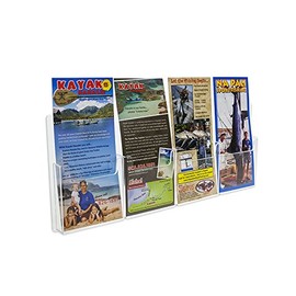 Source One 4 Pocket Wall Mount Trifold Brochure Holder for Menu/Bill Rack (4POCWMTRI)