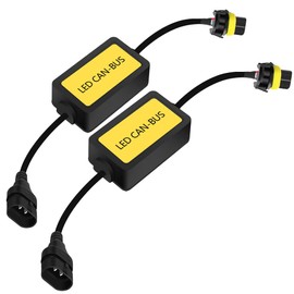 Asasytal H11 H8 H9 - Decodificadores Canbus para faros delanteros, resistencias LED, antiparpadeo, sin errores, versión mejorada, cancelación de advertencia, adaptador de arnés de cableado, paquete de 2
