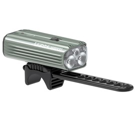 LEZYNE Super Drive Bicycle Micro USB Rechargeable IPX7 White LED Front Light with Multiple Solid & Flash Modes | Integrated Silicone Rubber Strap Mount | Smart Connect | 1600 Lumens, Lite Gray Gloss