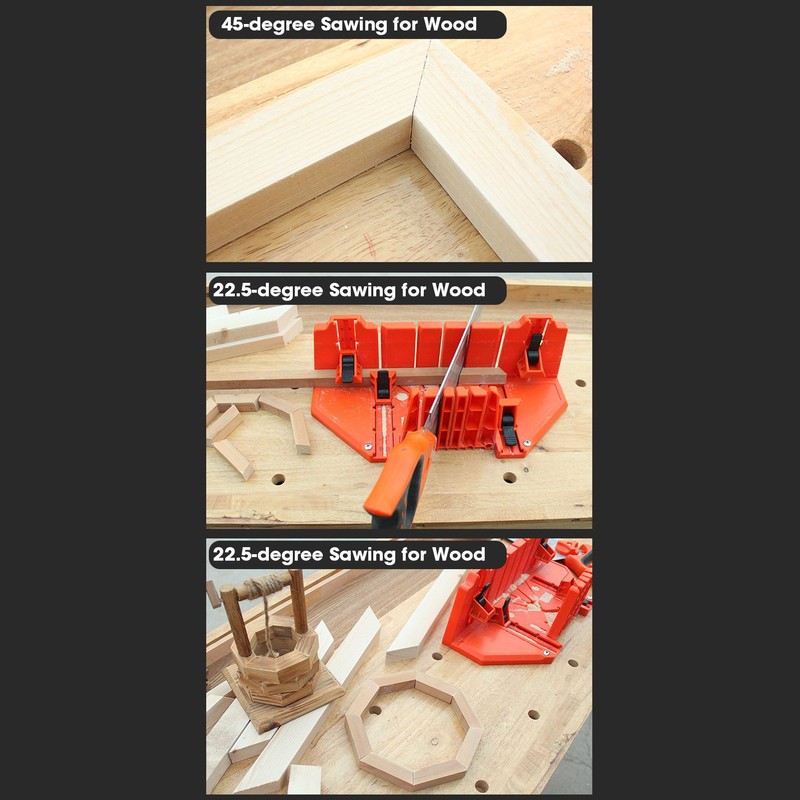 14-inch Mitre Box with Movable and Non-slip Jaw for Back