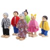 Family Doll Figures Pine Miniature People Toy Set Ornament Educational