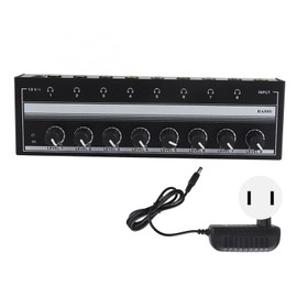 Amplificador de Auriculares, Amplificador de Audio Estéreo de Metal de 8 Canales Mini Divisor de Auriculares Profesional, Divisor de Auriculares Ultracompacto para Estudio y