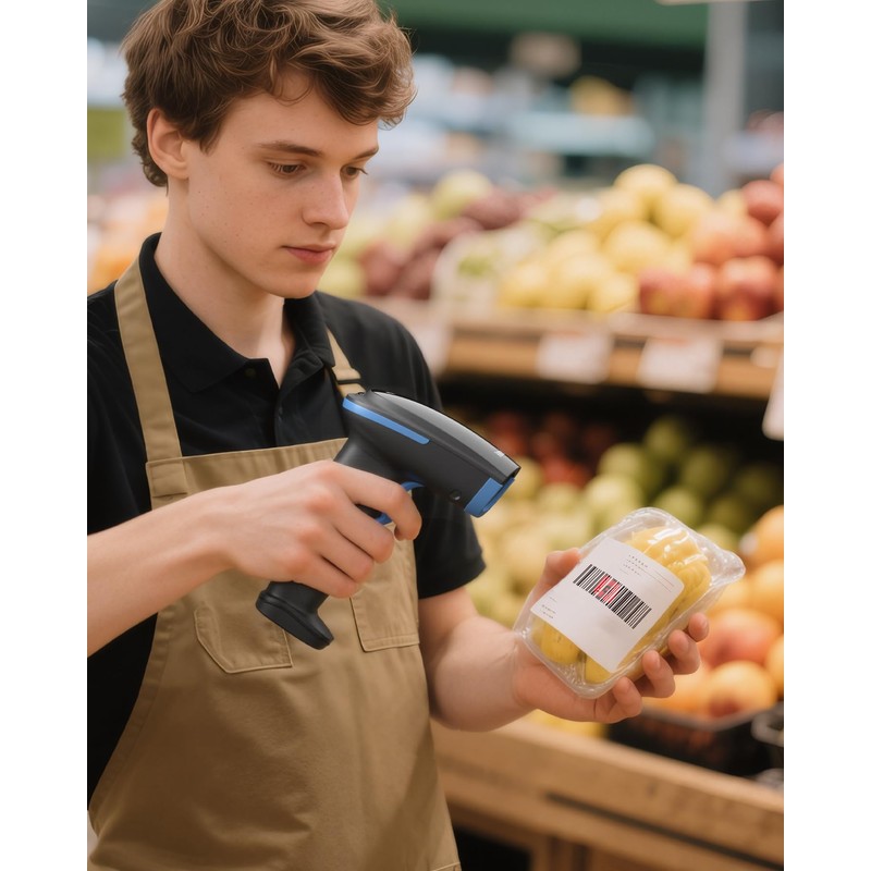 Inateck Barcode Scanner Bluetooth, 1D 2D QR Code Scanner Wireless,