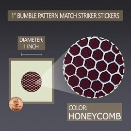 1” Circle Match Striker Stickers – 12 Pieces | Bumble/Dotted Pattern Match Strike Paper with Adhesive Pre-Cut in Circles for Easy Match Lighting | Also Available in Charcoal or Brown & Many Sizes