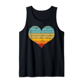 retro colorful vintage shaped love sign heart symbol design Tank Top