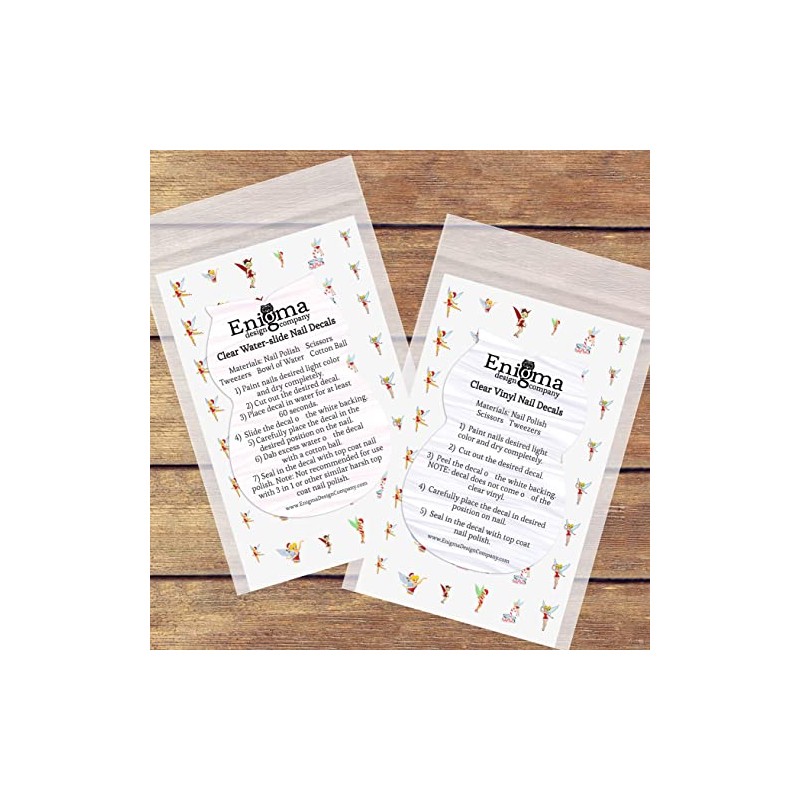 Tink Christmas Clear Water-Slide Nail Designs