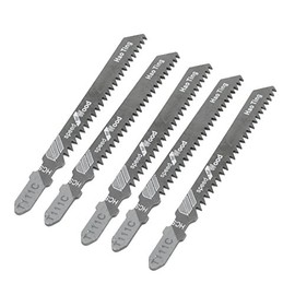 uxcell 5 Pcs T111C Straight High Speed Steel Jigsaw Blades for Wood Cutting