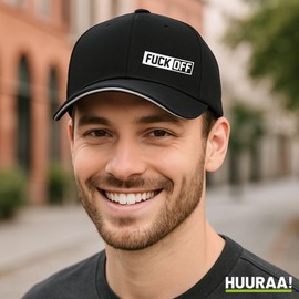 Huuraa Cap Hat Off Lettering Gift Off Gift Idea, Black/Light Grey, Unit size