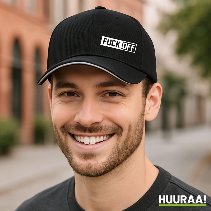 Huuraa Cap Hat Off Lettering Gift Off Gift Idea, Black/Light