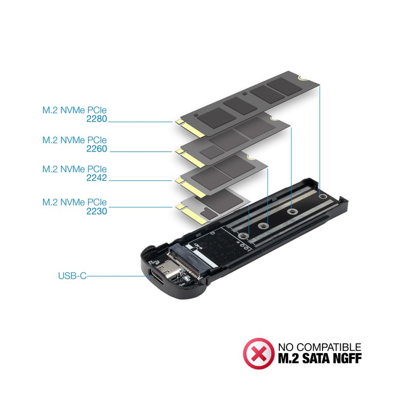 TOOQ TQE-2201R - External Enclosure for M.2 NVMe SSD -