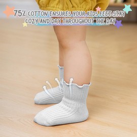 Aroveea Baby Toddle Socks Grip Non Slip Kids Boys Girls Cotton 12 Pack Ankle Cute Newborn Socks5-7Year
