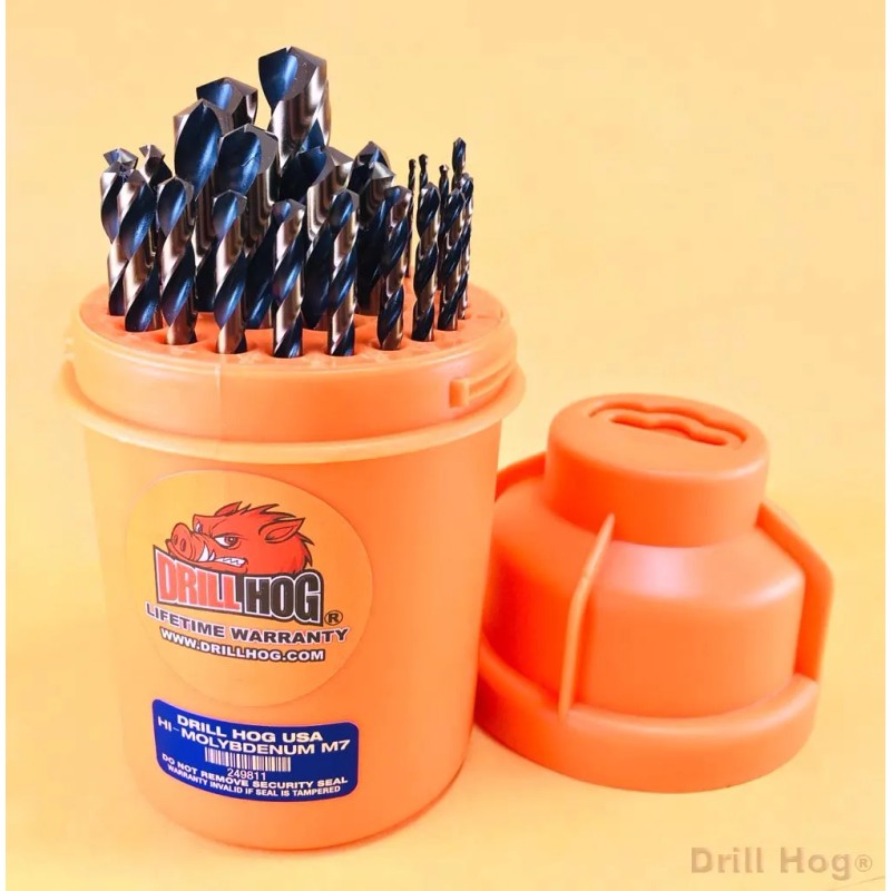Drill Hog® 29 Pc Drill Bit Set Index HI-Molybdenum Super