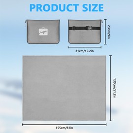 Flintronic Travel Blanket and Pillow, 2 in 1 Airplane Blanket with Eye Mask and Ear Plugs, Compact Office Blanket, Lightweight & Portable Pillow for Adults, Kids,Long Flights and Trains (Grey)