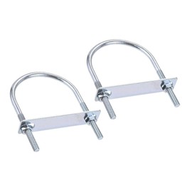 TA-VIGOR 2 sets M8 Round U-Bolts, 80mm Inner Width 130mm Length Steel U-Bolts with Nut, Plate for Attaching Piping Conduit Cable Tube Brackets Boat Trailer