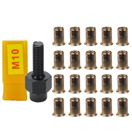20pcs M10 Rivet Nuts with Hand Rivet Nut Tool Set, Manual Rivnut Tool, Hand Nut Riveter Accessory for Simple Install (M10)