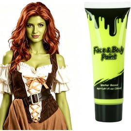 Ogre Green Face Body Paint, Water Based Body Paint,Elphaba Green Face Paint