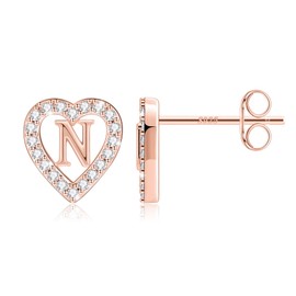 Anoup Rose Gold Earrings Studs for Girls - Sterling Silver Earrings for Kids, Girls Earrings | Girls Fashion | Gifts for 9 Year Old Girls | Cute Earrings | Gifts for Girls | Toddler Earrings