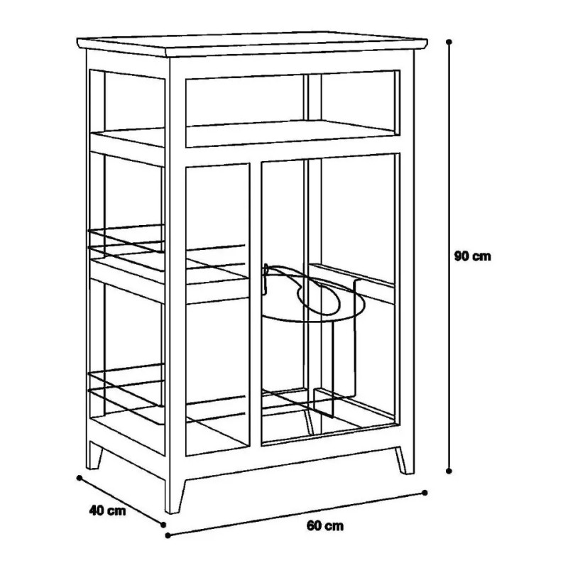 Tubogar Portagarrafón De Agua Mesa Multiusos Compartimentos Iza Café