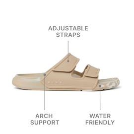 REEF Oasis Adapt Men's Slide Sandal, Soft and Supportive Footbed, Water Friendly, Fossil Birch, 11