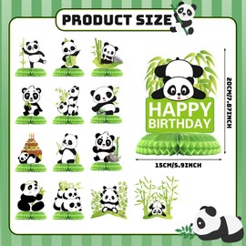 14 Pieces Panda Party Decorations Panda Honeycomb Centerpieces Panda Party Supplies Cute Paper Table Centerpieces for Kids Birthday Baby Shower Panda Party Table Decoration