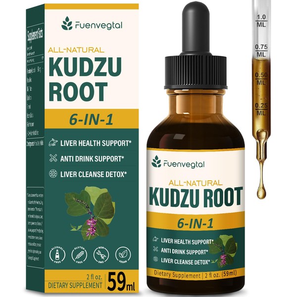 Fuenvegtal Kudzu Root Extract Drops for Liver Support, High Absorption