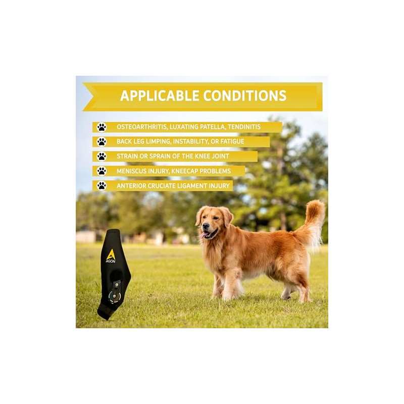 AGON Rodillera para perro Rodillera profesional para perros con estabilizador