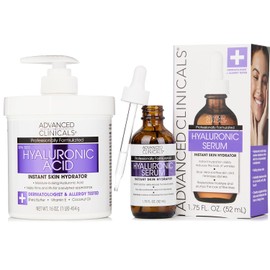 ADVANCED CLINICALS 2 PACK SET CREMA CORPORAL A HIALURONICO HIDRATACION + SUERO FACIAL ACIDO HIALURONICO HIDRATANTE 454GR/52ML