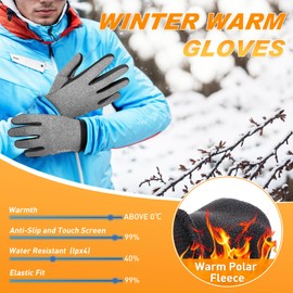 Sukeen Winter Gloves Men Women Touchscreen Anti-Slip Sports Gloves Lightweight Cold Weather Warm Gloves for Running, Cycling